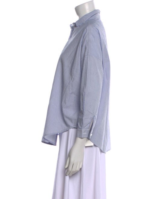 A Shirt Thing Striped Three-Quarter Sleeve Button-Up Top