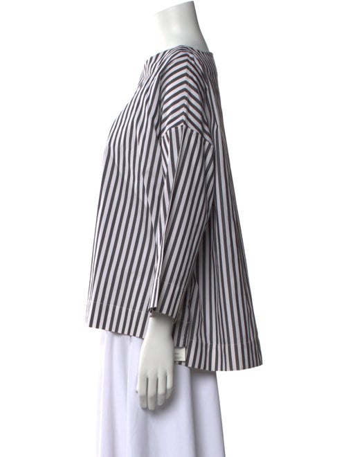 A Shirt Thing Striped Bateau Neckline Blouse