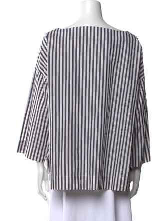 A Shirt Thing Striped Bateau Neckline Blouse