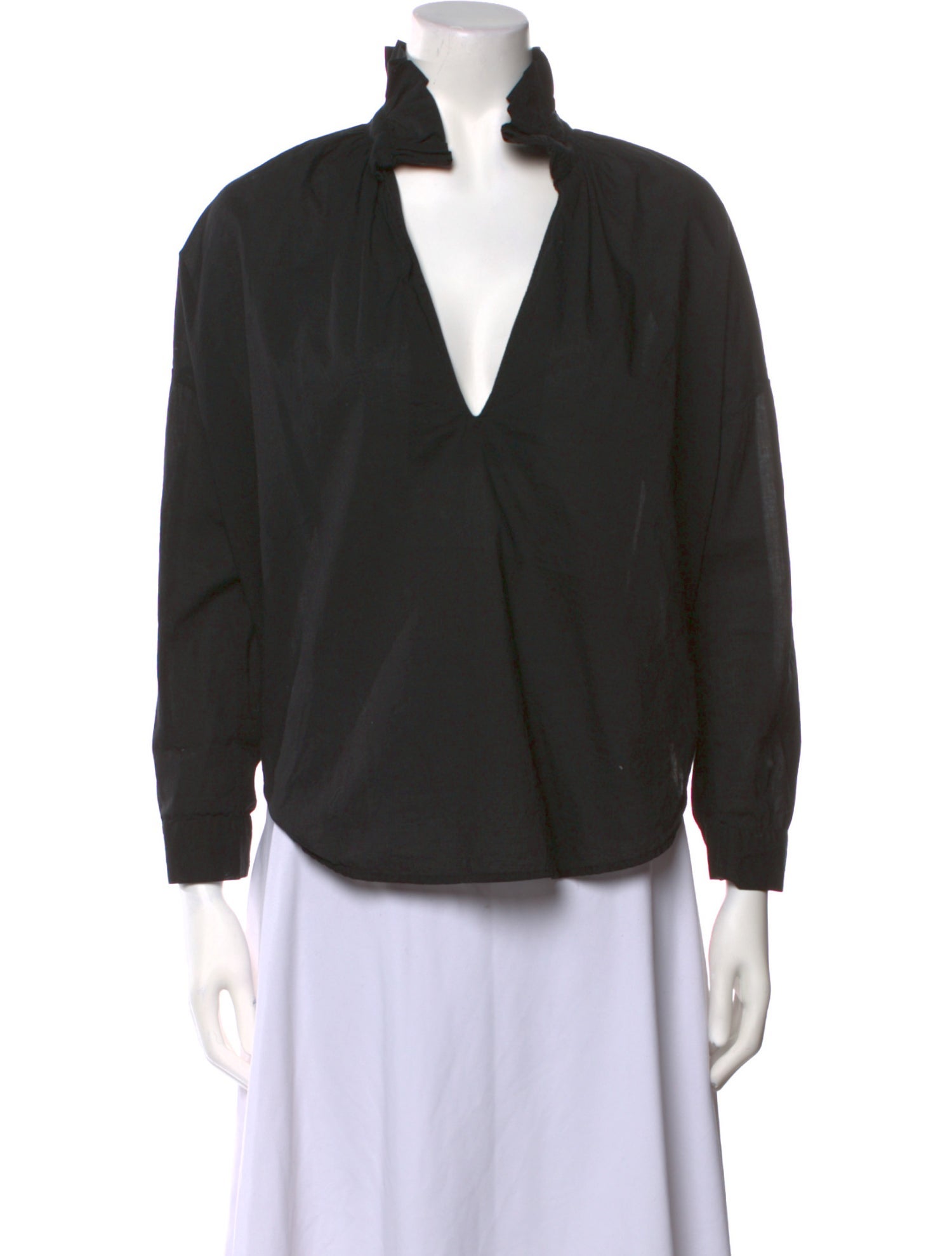 A Shirt Thing V-Neck Three-Quarter Sleeve Blouse