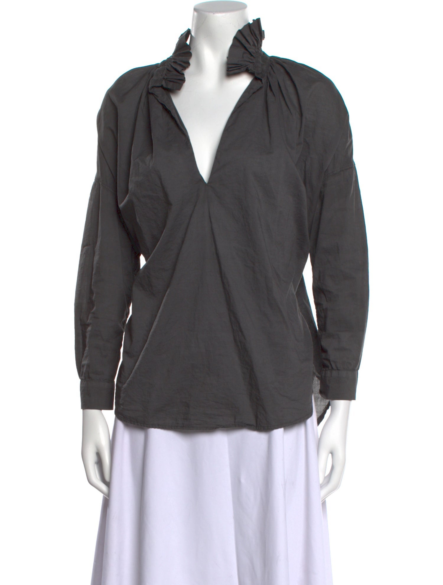 A Shirt Thing V-Neck Long Sleeve Blouse