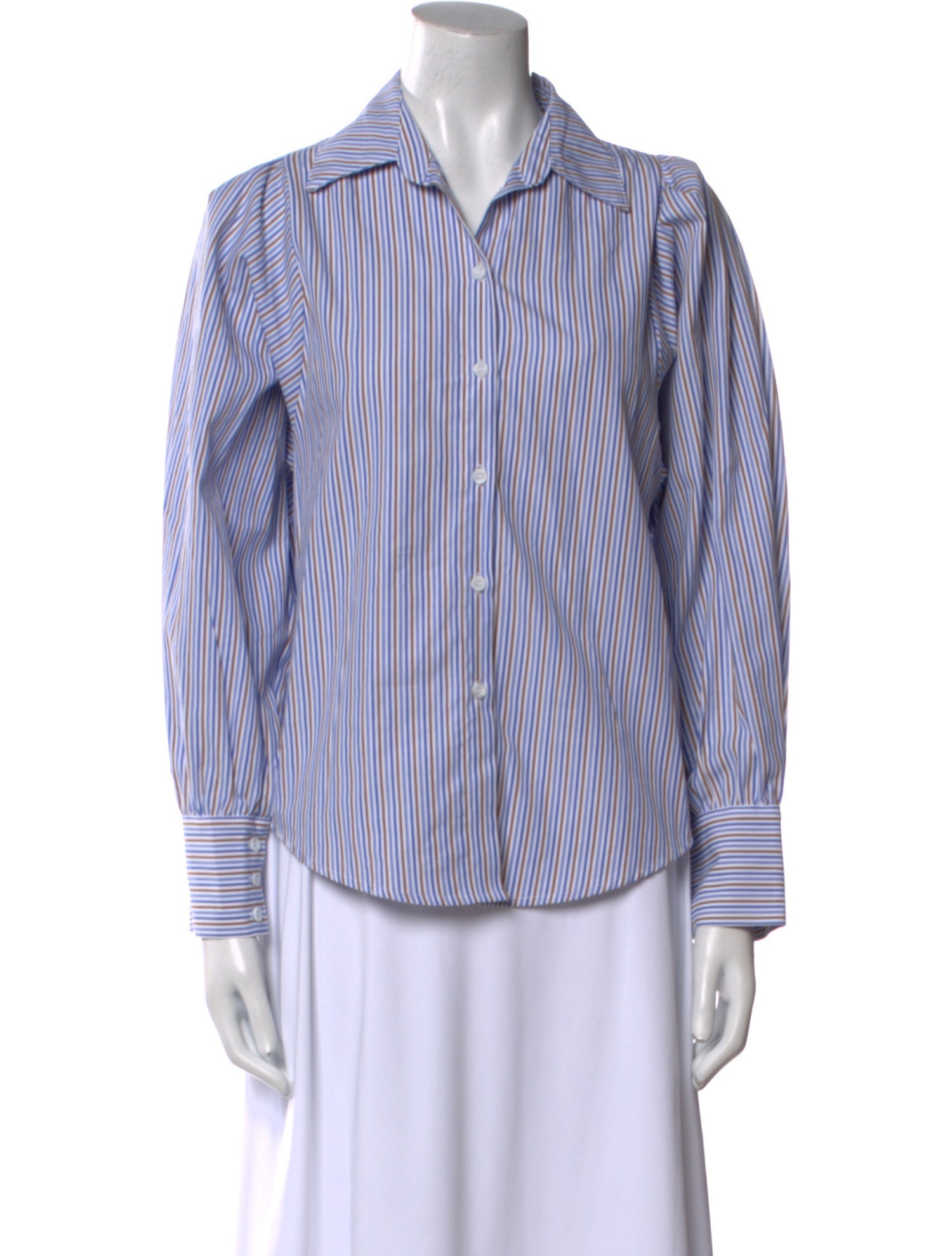 A Shirt Thing Striped Long Sleeve Button-Up Top