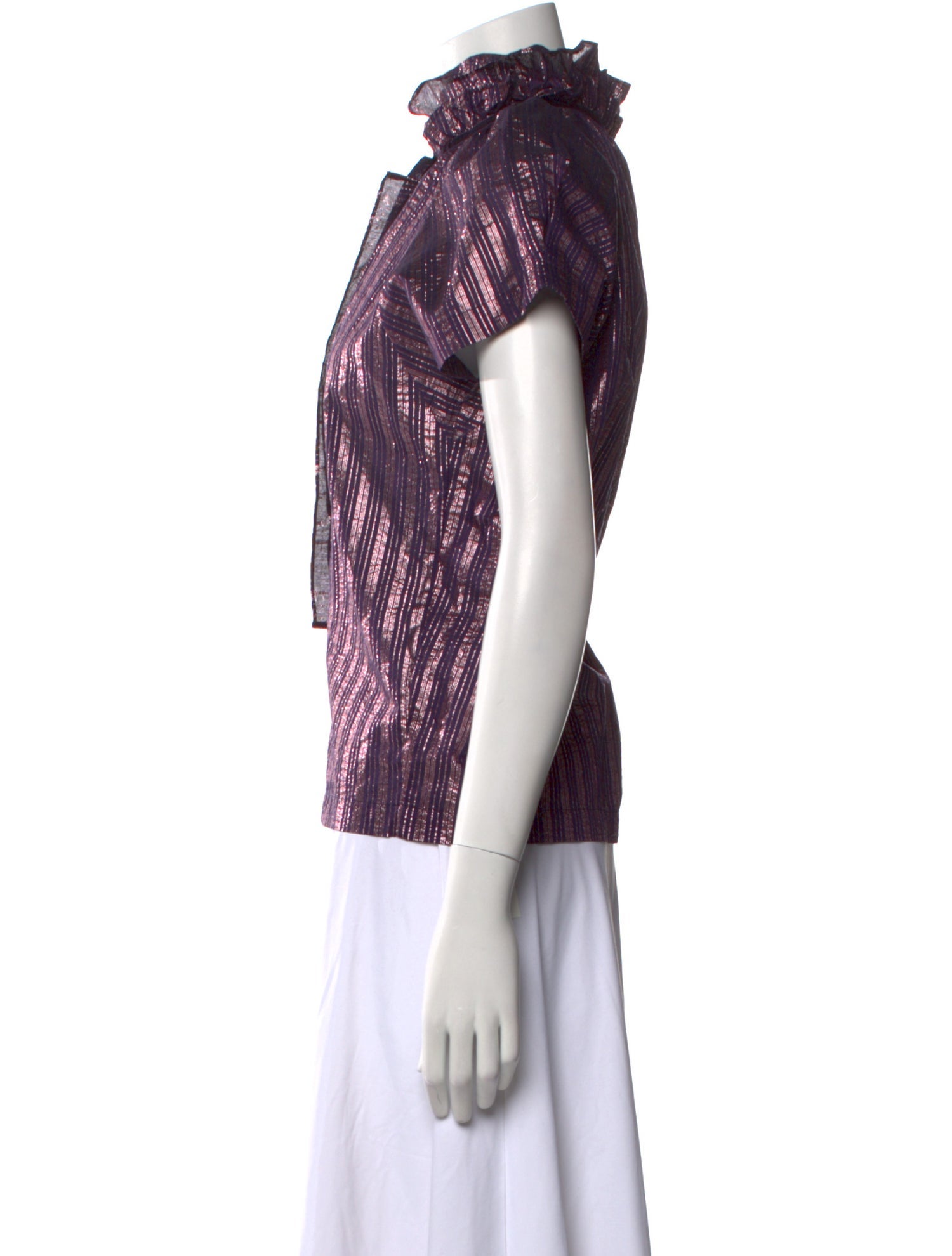 A Shirt Thing Striped Mock Neck Blouse w/ Tags