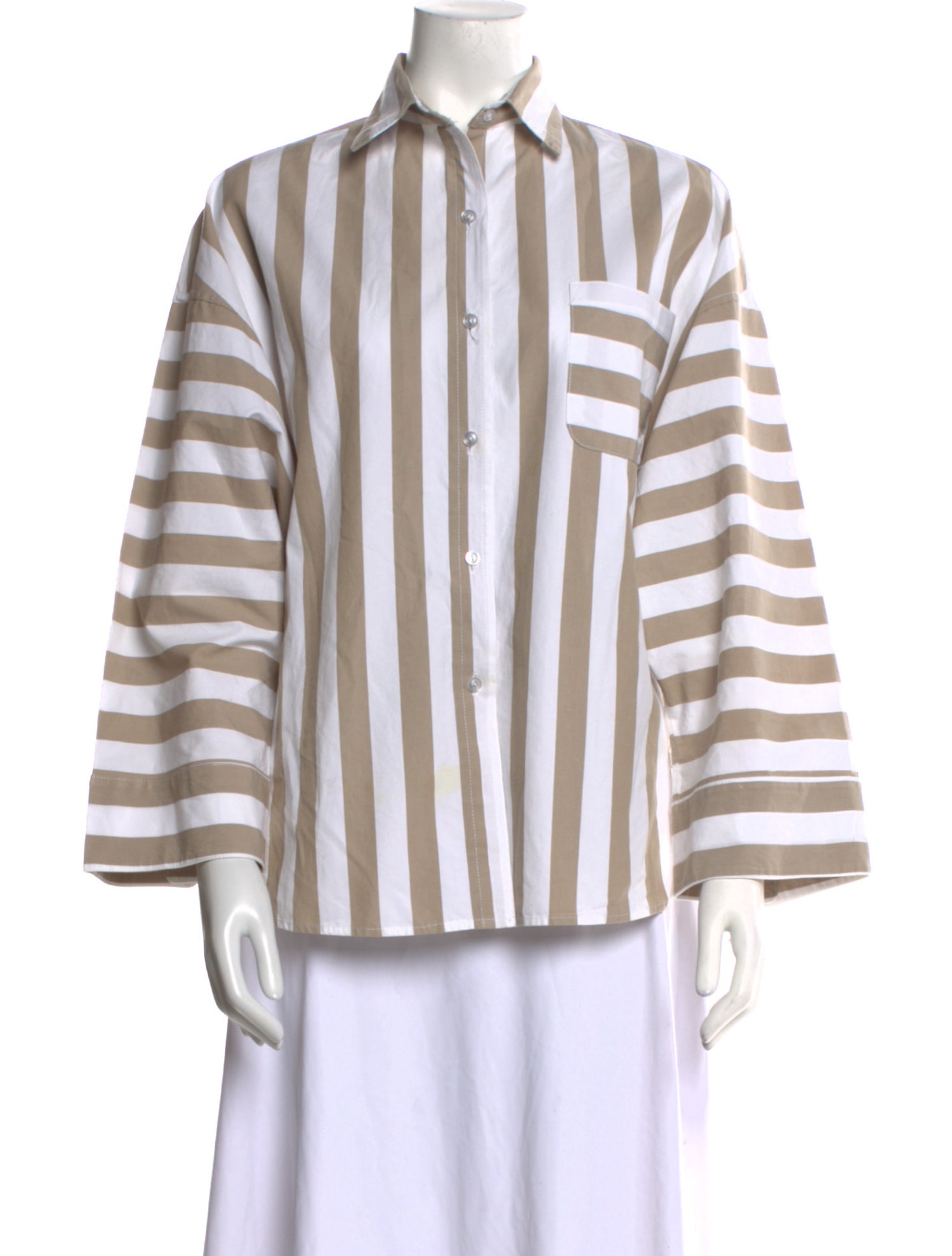 A Shirt Thing Striped Long Sleeve Button-Up Top