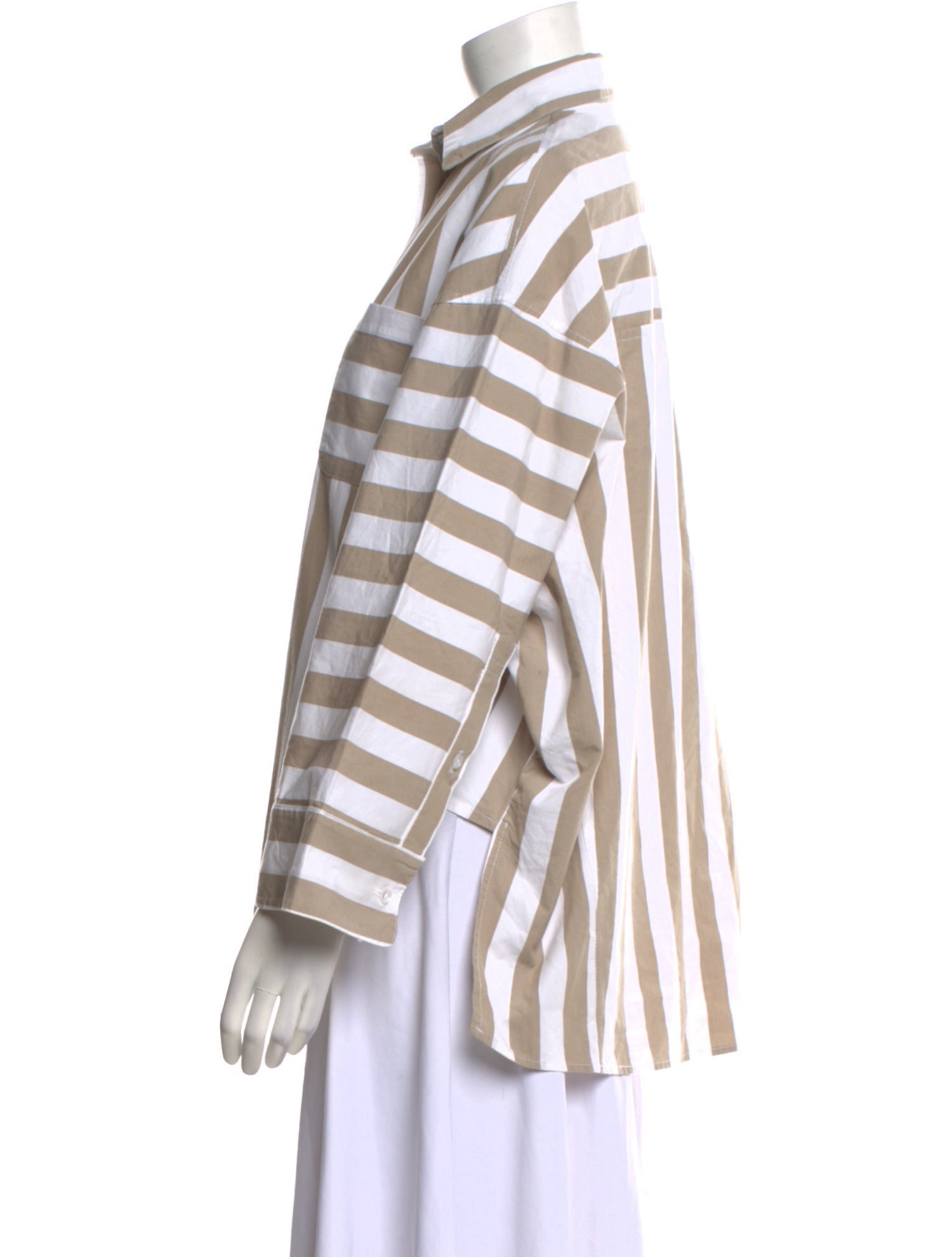 A Shirt Thing Striped Long Sleeve Button-Up Top