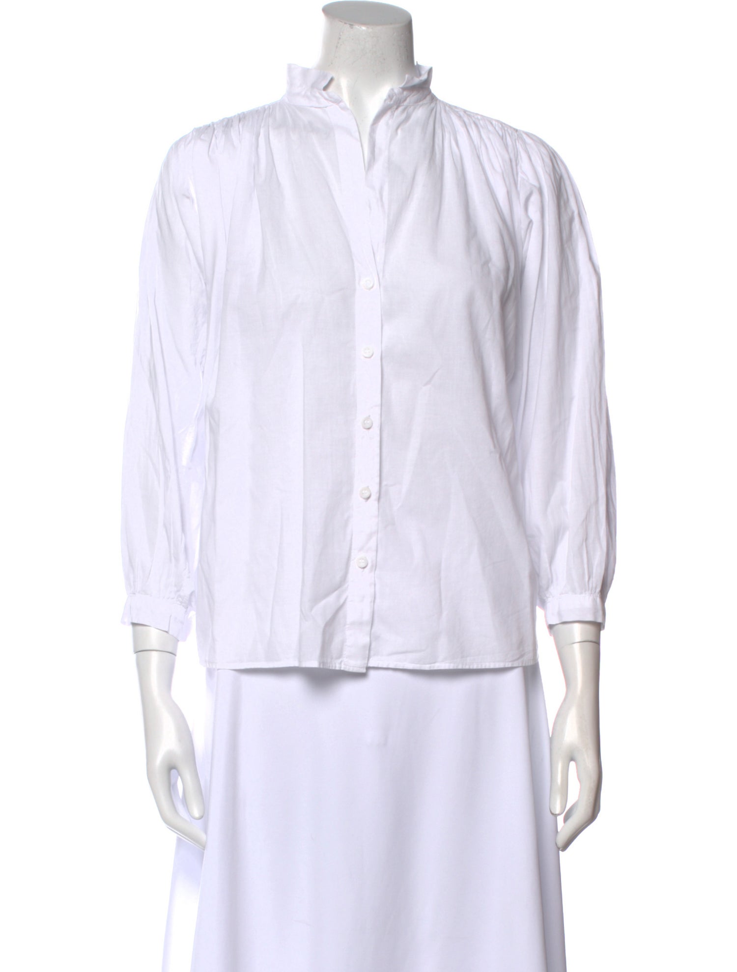 A Shirt Thing Three-Quarter Sleeve Button-Up Top