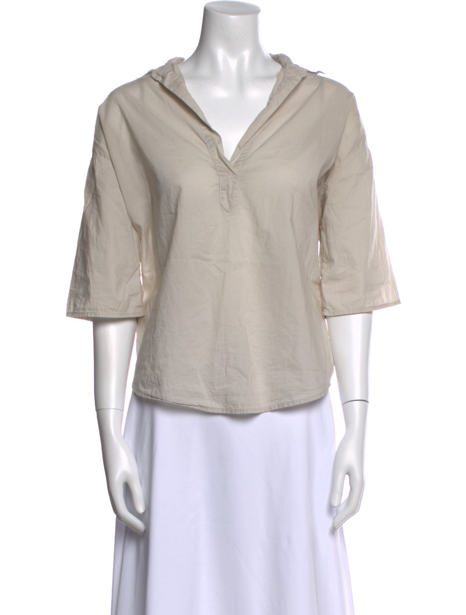 A Shirt Thing V-Neck Three-Quarter Sleeve Blouse