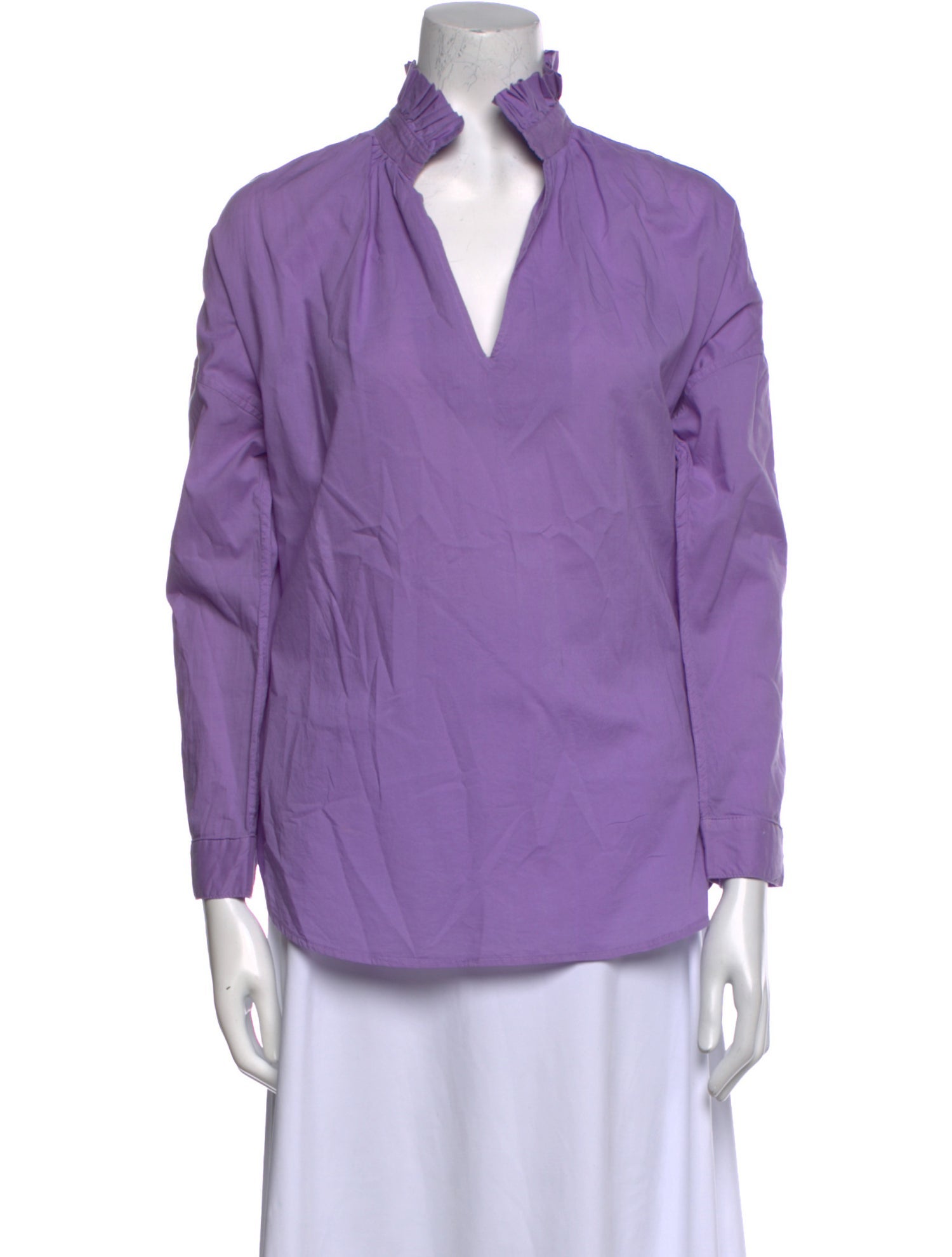 A Shirt Thing V-Neck Three-Quarter Sleeve Blouse