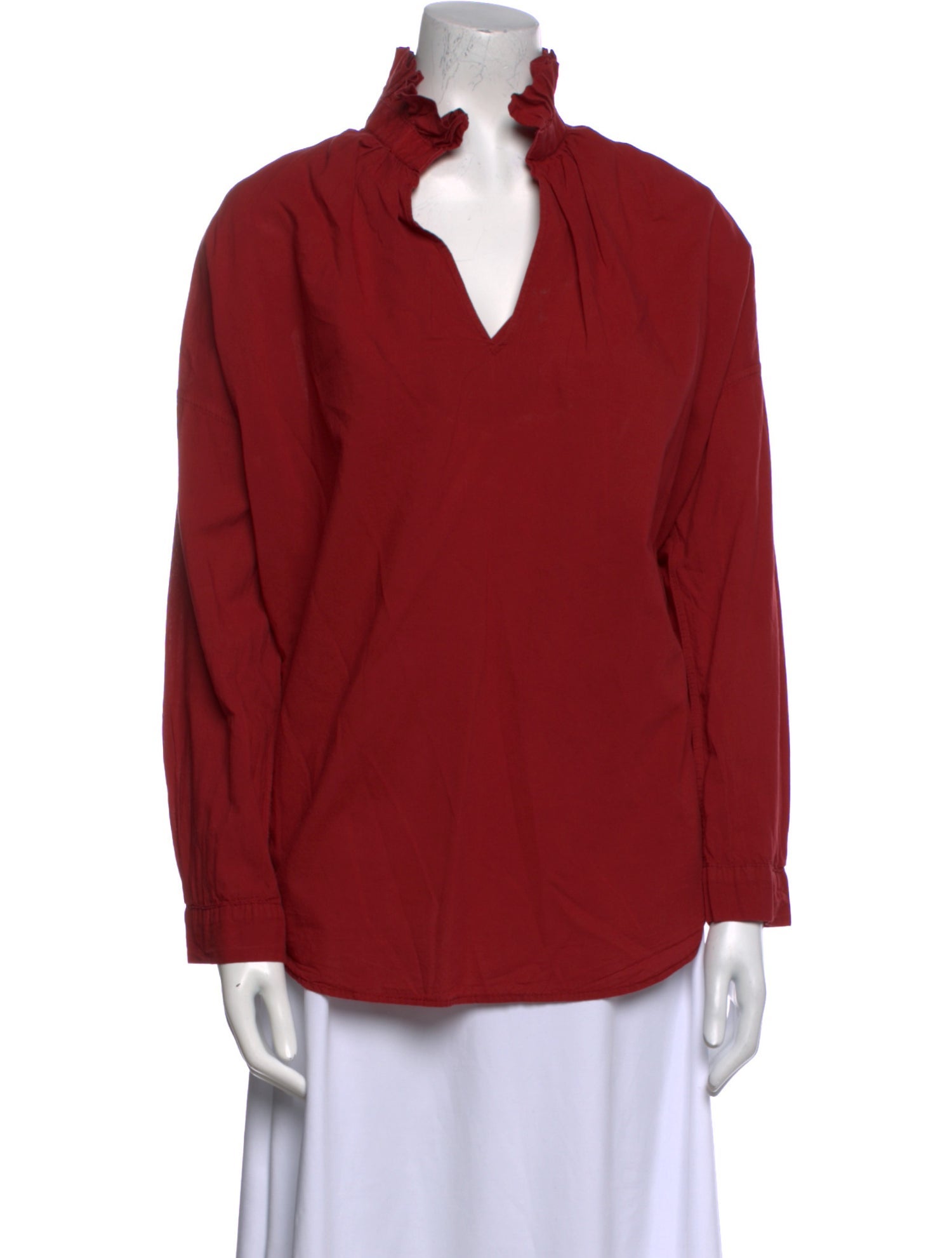 A Shirt Thing V-Neck Long Sleeve Blouse