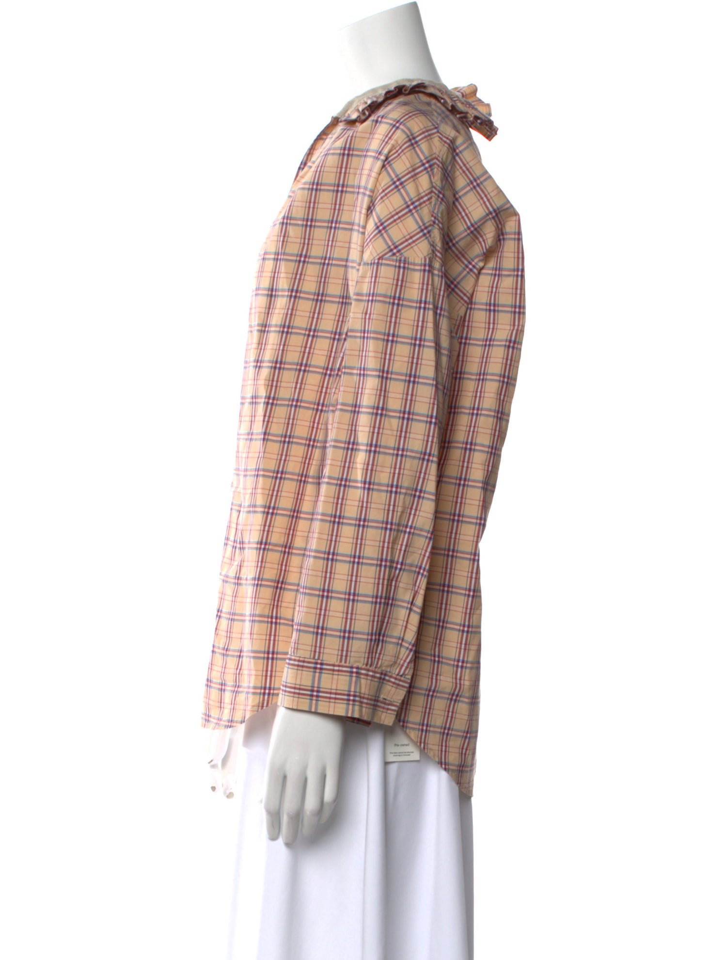 A Shirt Thing Plaid Print V-Neck Polo