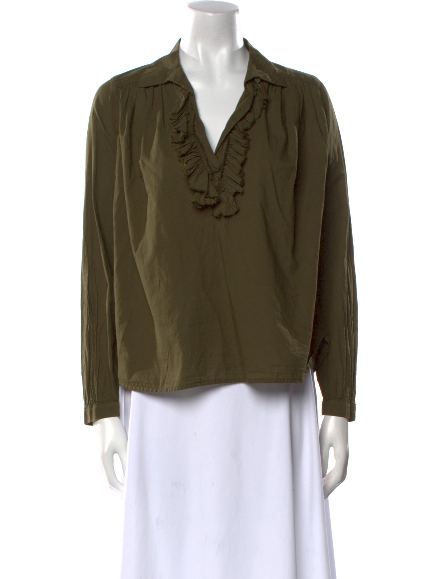 A Shirt Thing V-Neck Long Sleeve Blouse