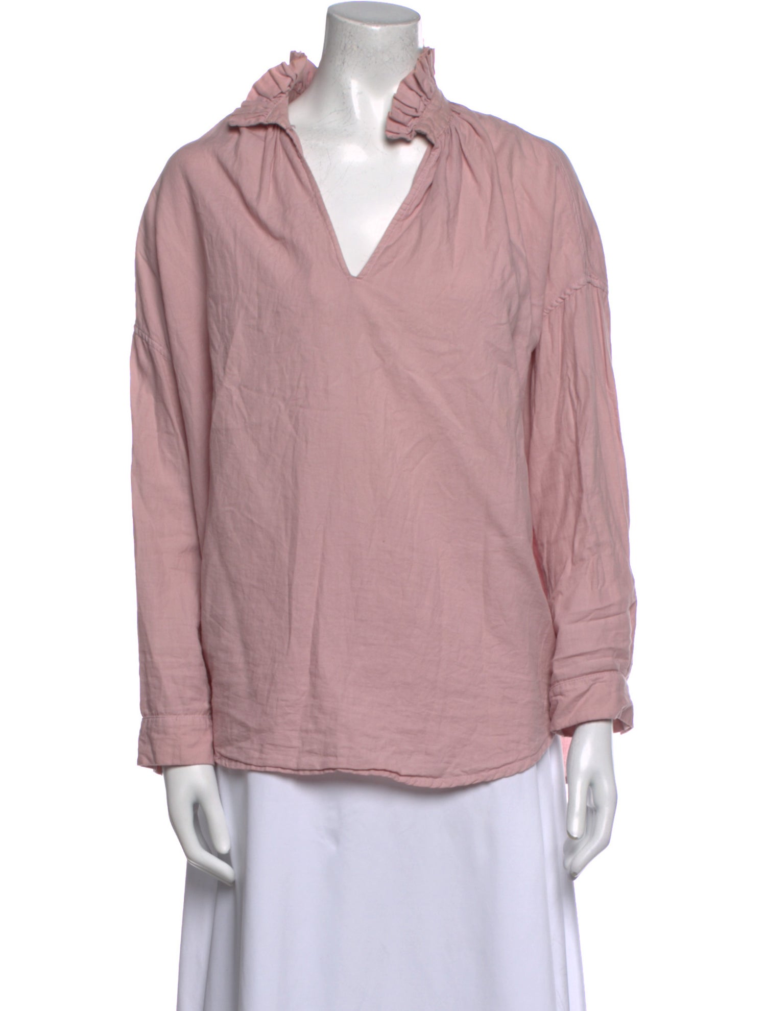 A Shirt Thing V-Neck Long Sleeve Blouse