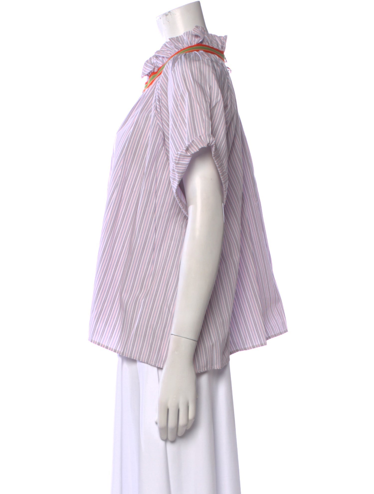 A Shirt Thing Striped V-Neck Blouse