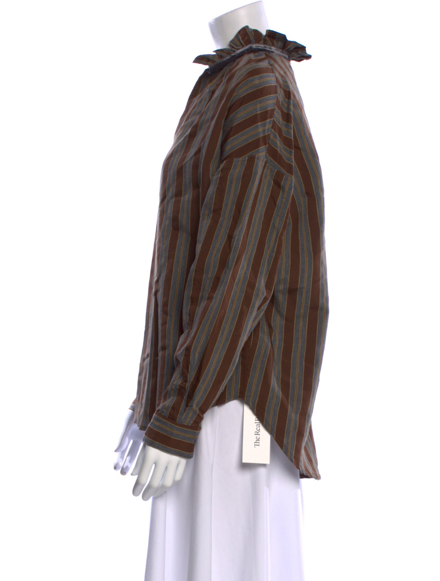 A Shirt Thing Striped V-Neck Blouse