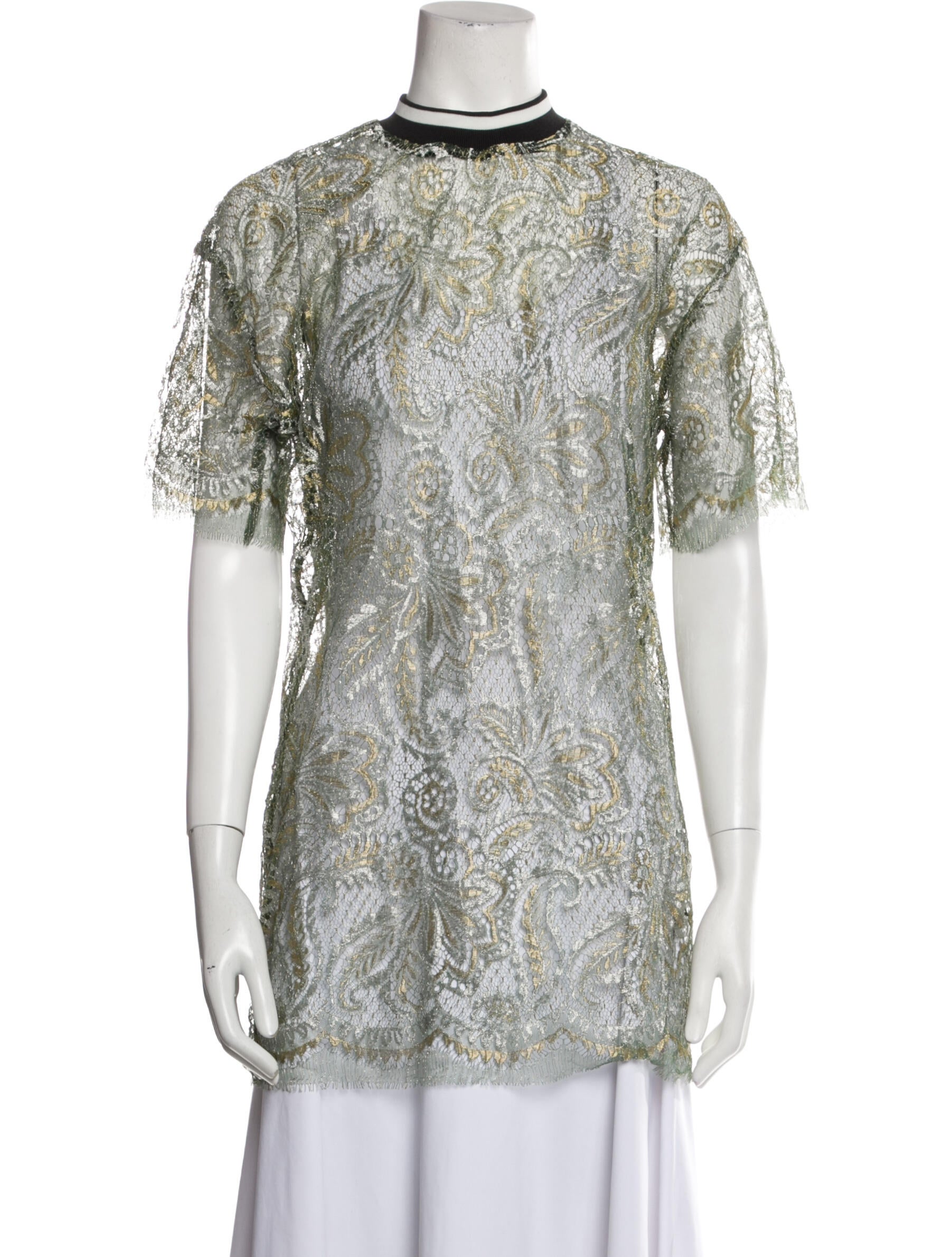 Astrid Andersen Lace Pattern Mock Neck Tunic