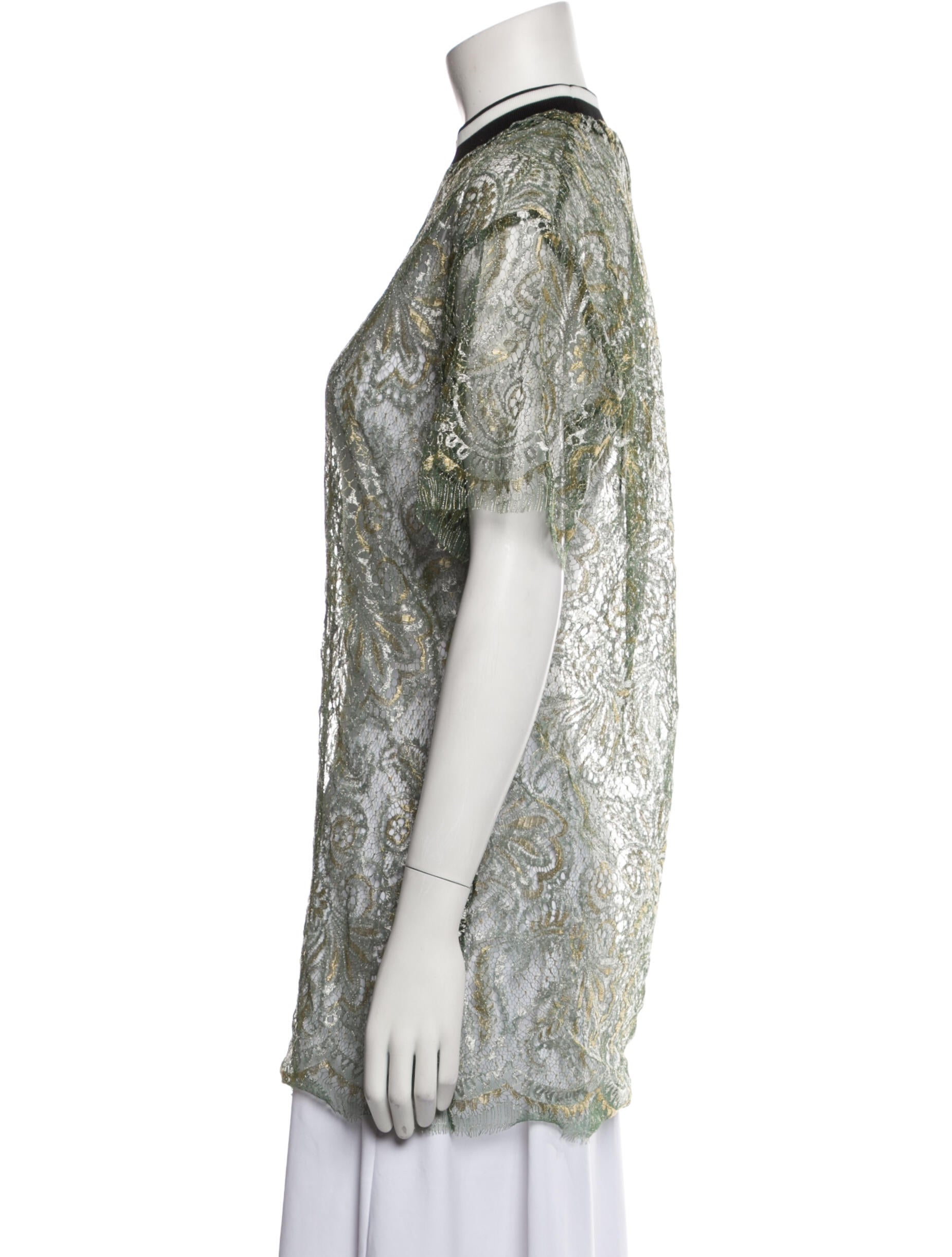 Astrid Andersen Lace Pattern Mock Neck Tunic