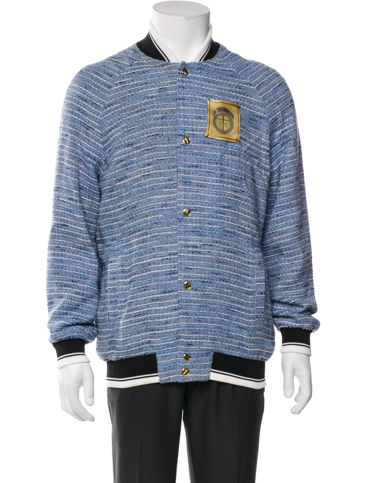 Astrid Andersen Tweed Pattern Bomber Jacket