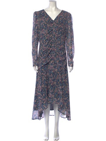 Astr Dresses Floral Print Long Dress XL