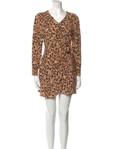 Astr Dresses Animal Print Mini Dress XS