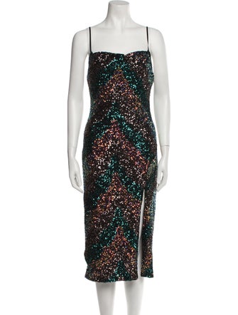 ASTR Square Neckline Midi Length Dress