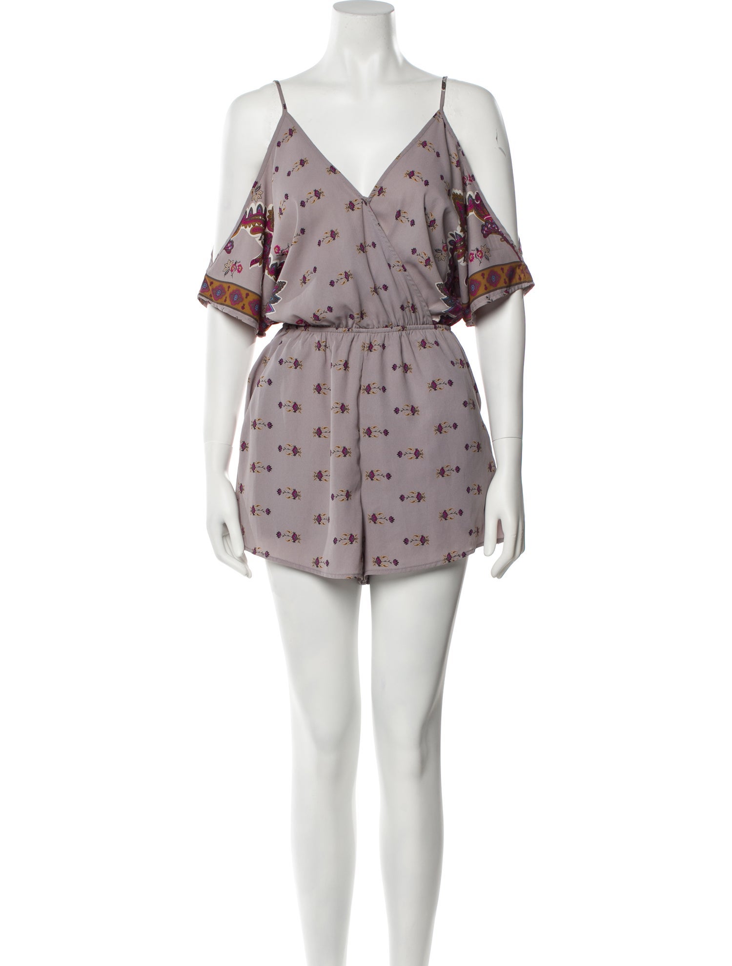 ASTR Printed V-Neck Romper