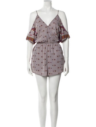 ASTR Printed V-Neck Romper