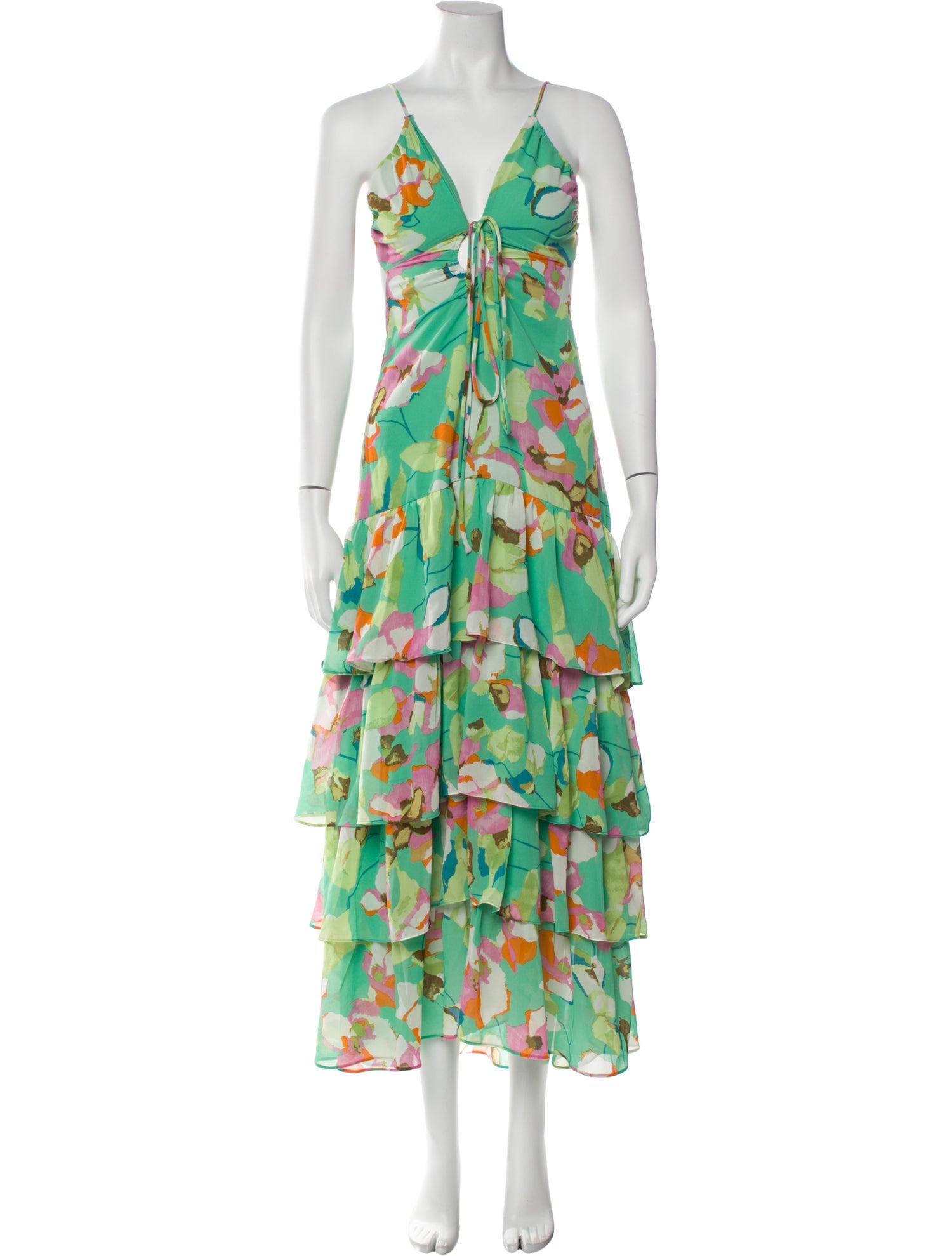 ASTR Floral Print Long Dress - Green Dresses, Clothing - WASTX27686 | The  RealReal