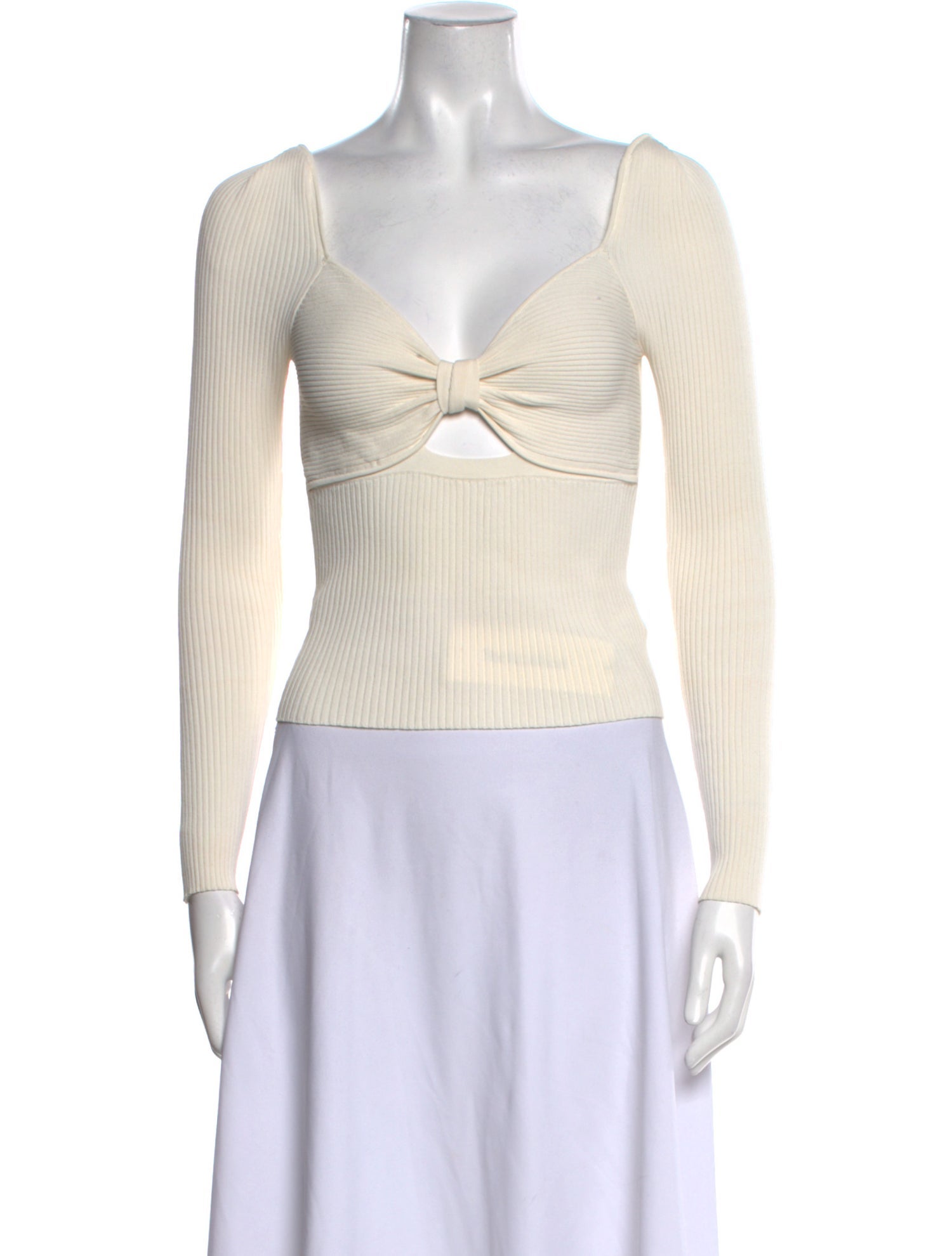 ASTR Plunge Neckline Long Sleeve Crop Top