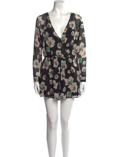 ASTR Printed Plunge Neckline Romper