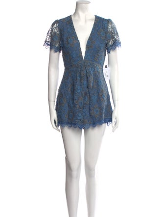 ASTR Nylon Lace Pattern Romper