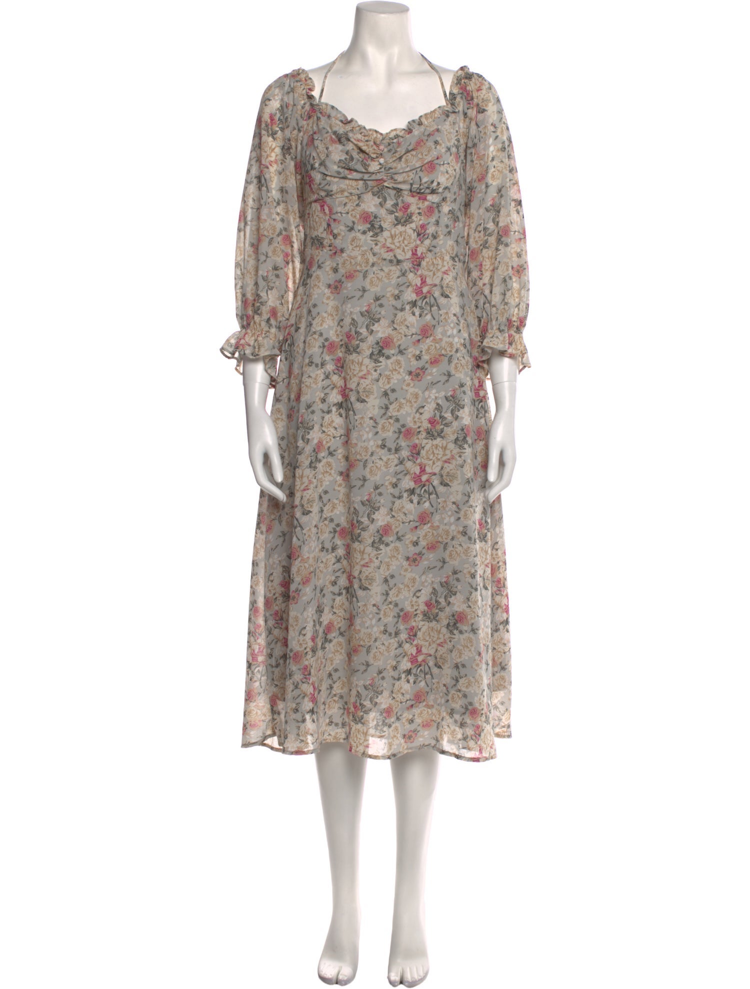 ASTR Floral Print Midi Length Dress