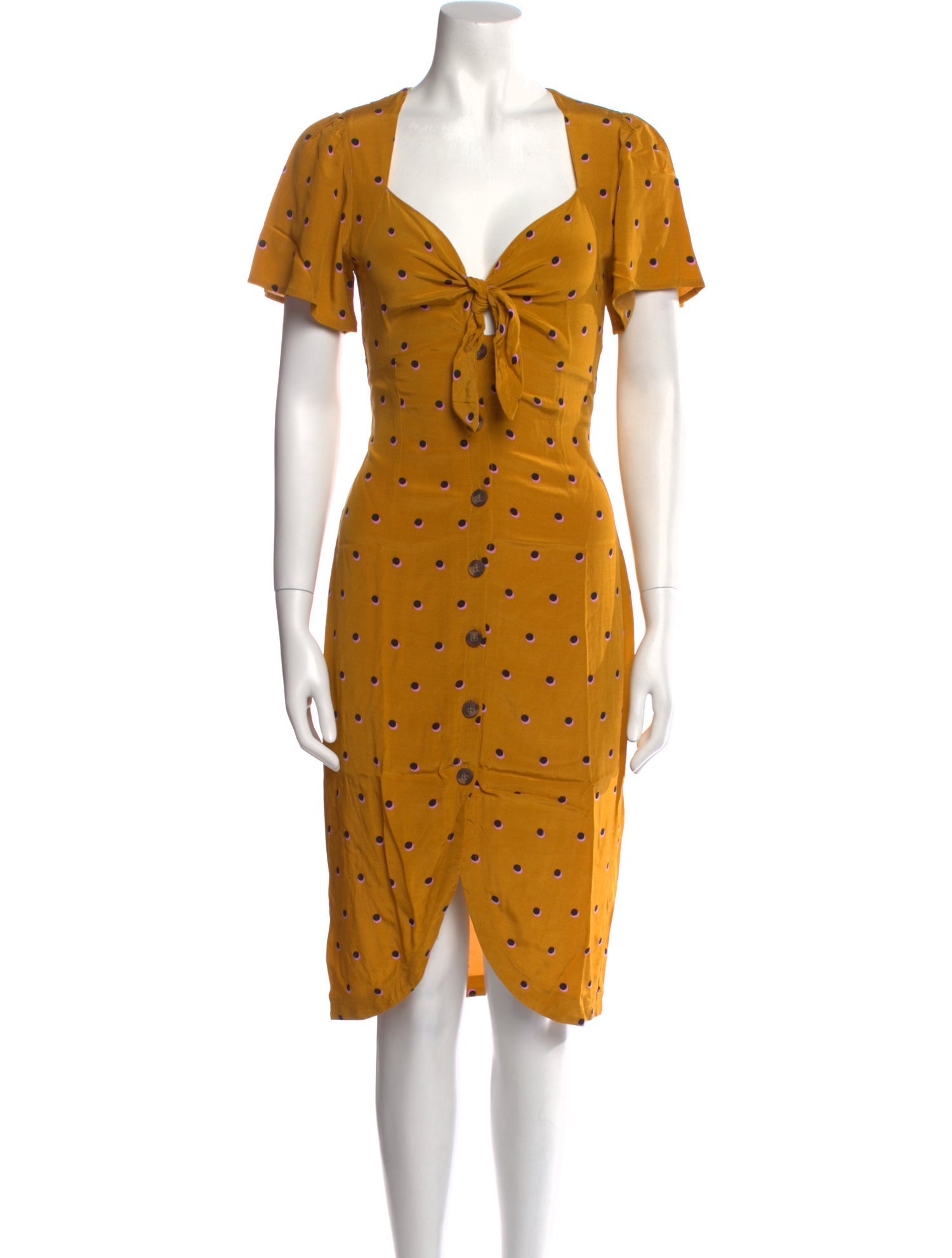 ASTR Polka Dot Print Midi Length Dress