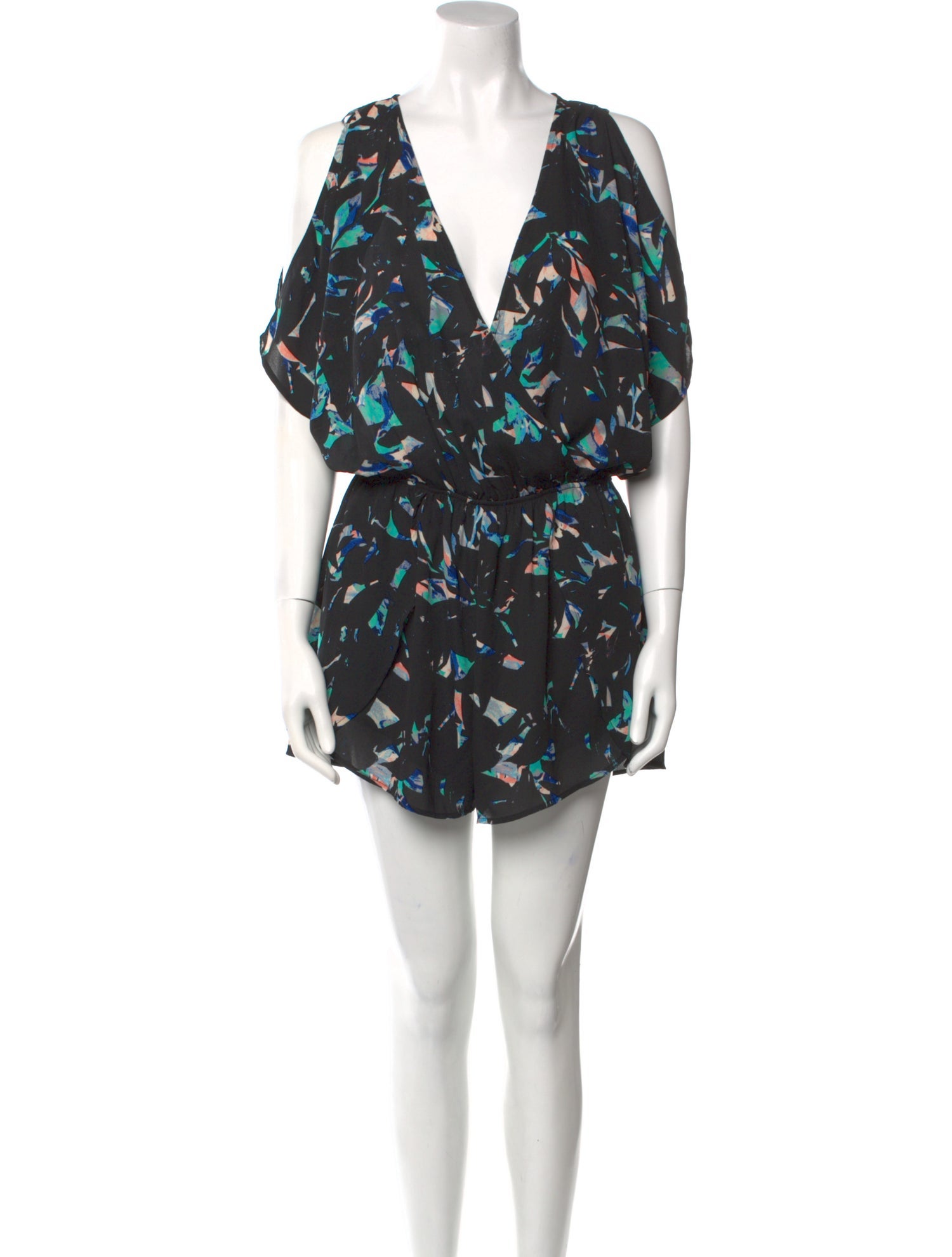 ASTR Floral Print V-Neck Romper