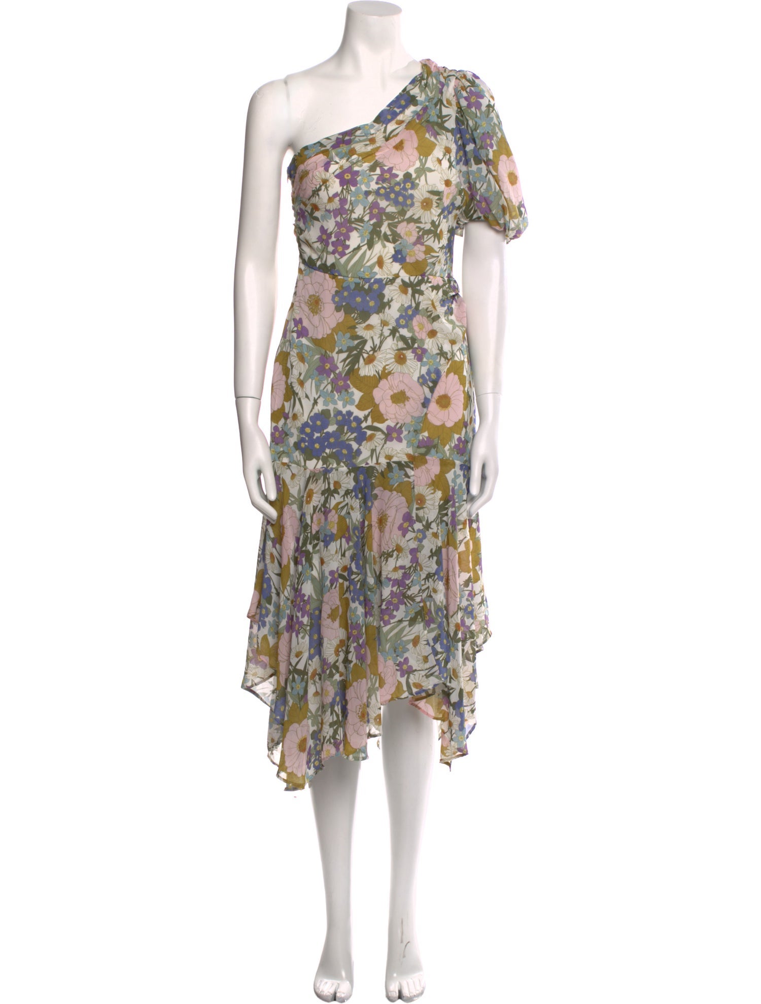 ASTR Floral Print Midi Length Dress