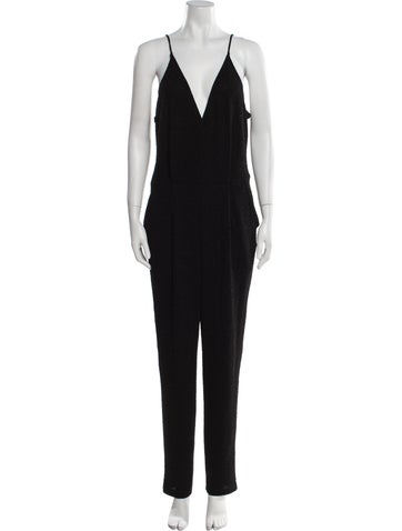 Astr Jumpsuits and Rompers Nylon V-Neck Jumpsuit XS