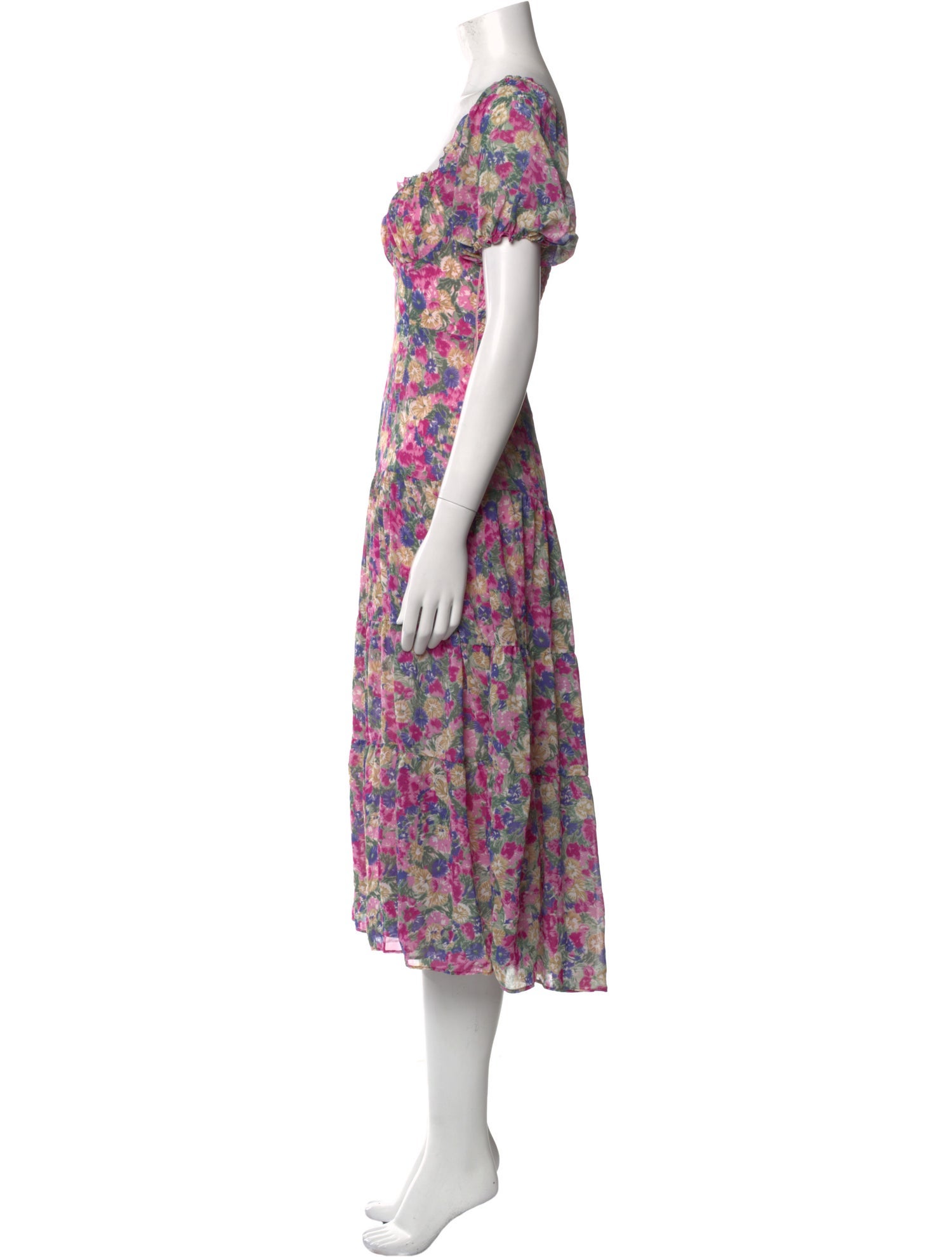 ASTR Floral Print Midi Length Dress