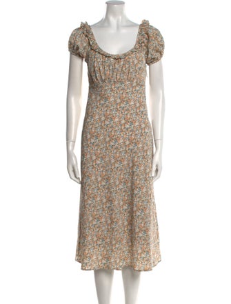 ASTR Floral Print Midi Length Dress