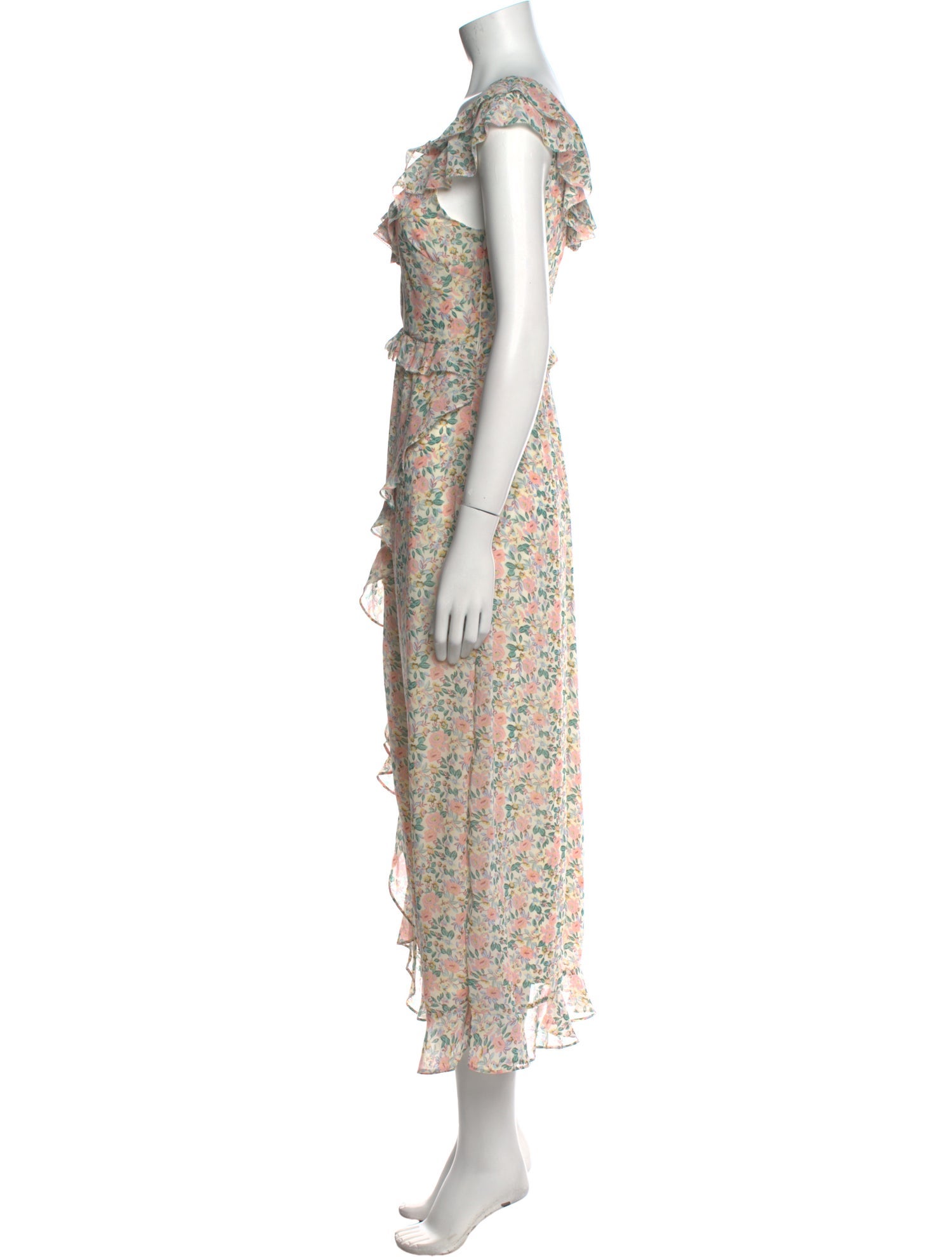 ASTR Floral Print Midi Length Dress