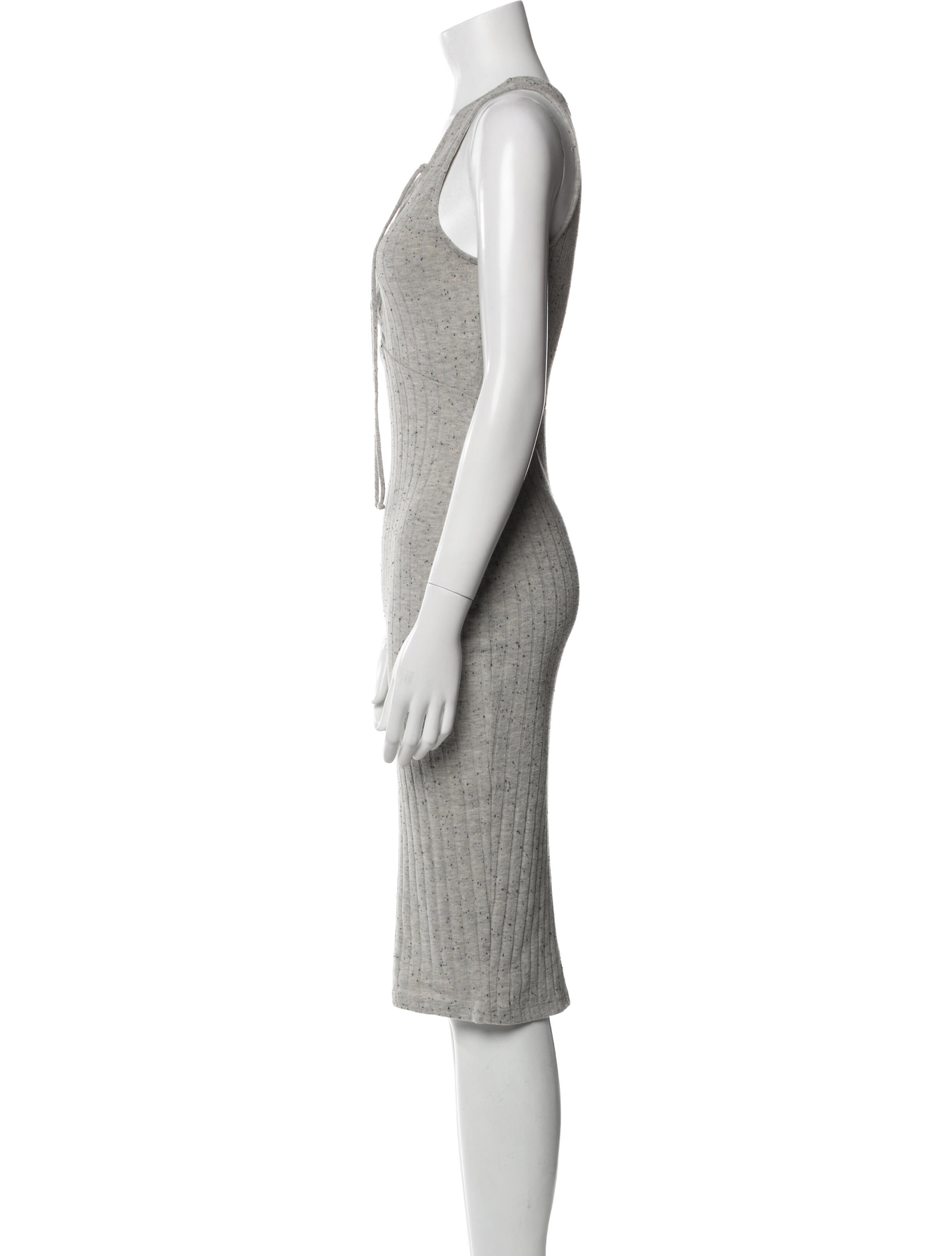 ASTR Tie Neck Midi Length Dress