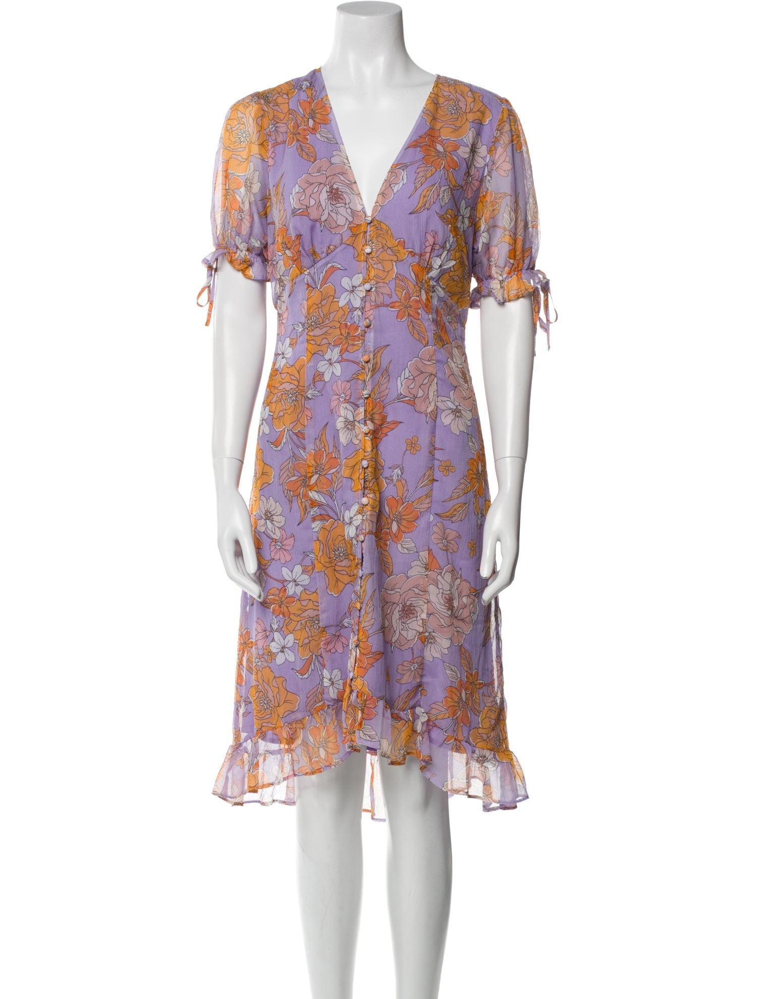 ASTR Floral Print Midi Length Dress