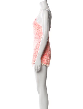 ASTR Lace Pattern V-Neck Romper