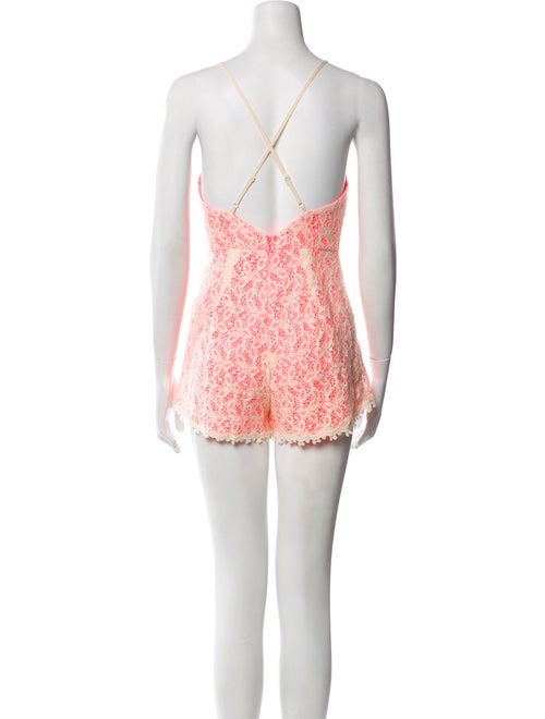 ASTR Lace Pattern V-Neck Romper