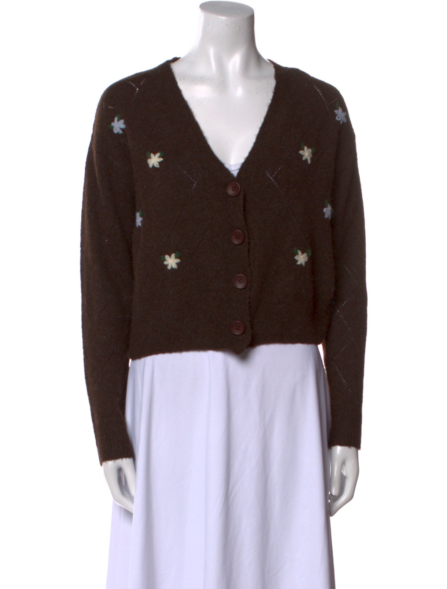 ASTR Patterned V-Neck Sweater