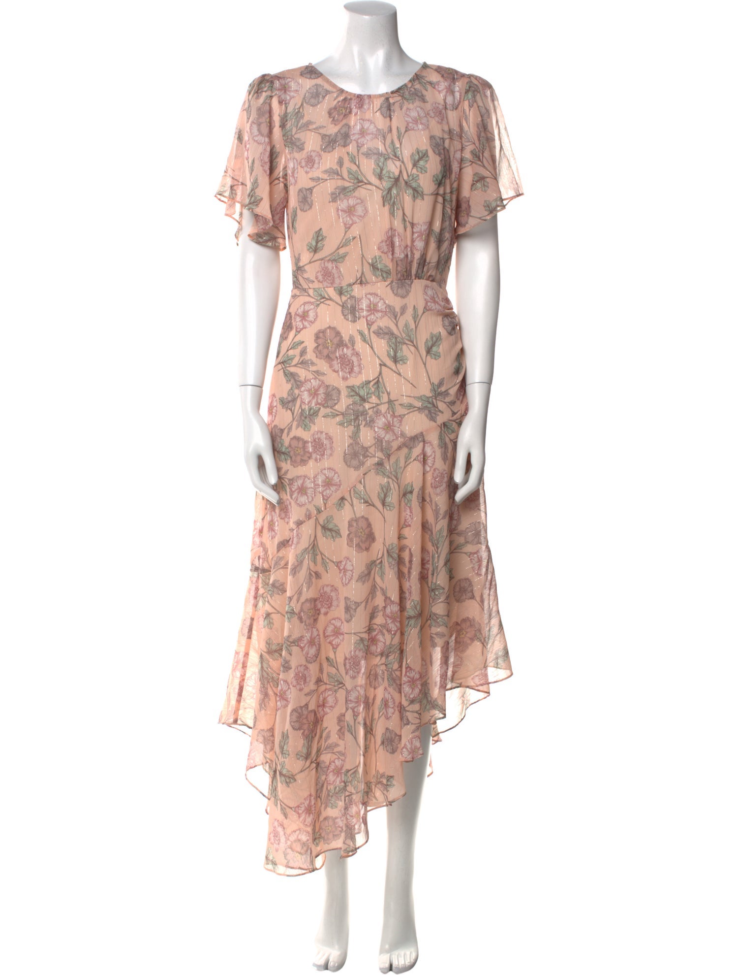 ASTR Floral Print Midi Length Dress
