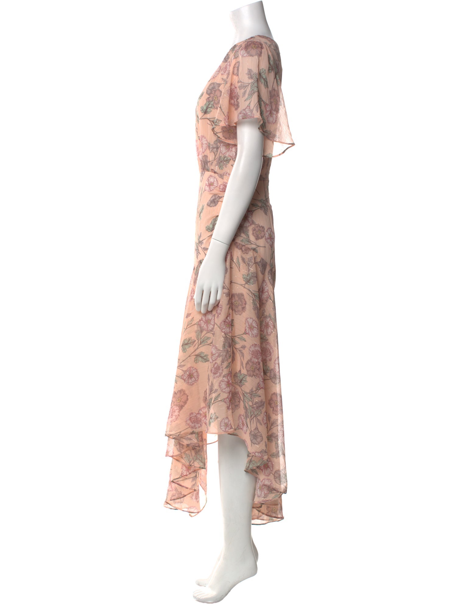 ASTR Floral Print Midi Length Dress