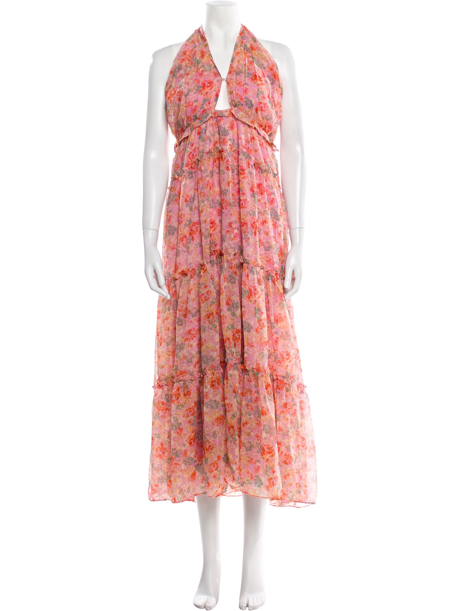 ASTR Floral Print Midi Length Dress