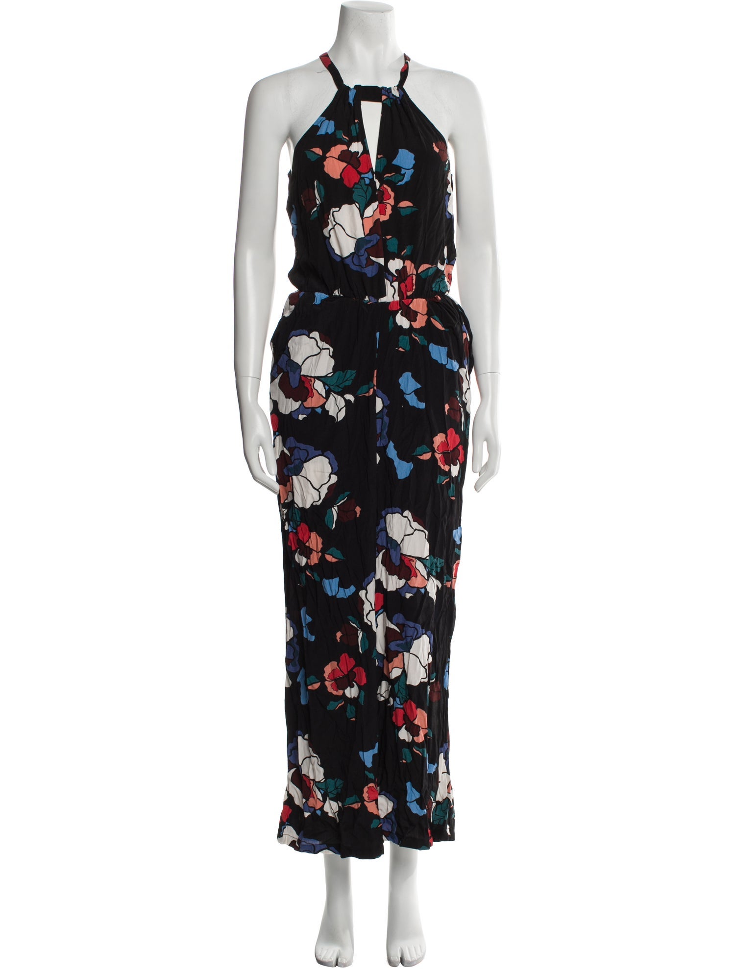 ASTR Floral Print Square Neckline Jumpsuit