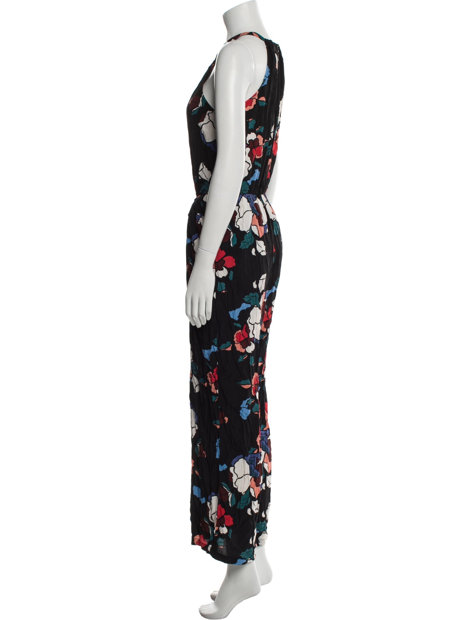 ASTR Floral Print Square Neckline Jumpsuit