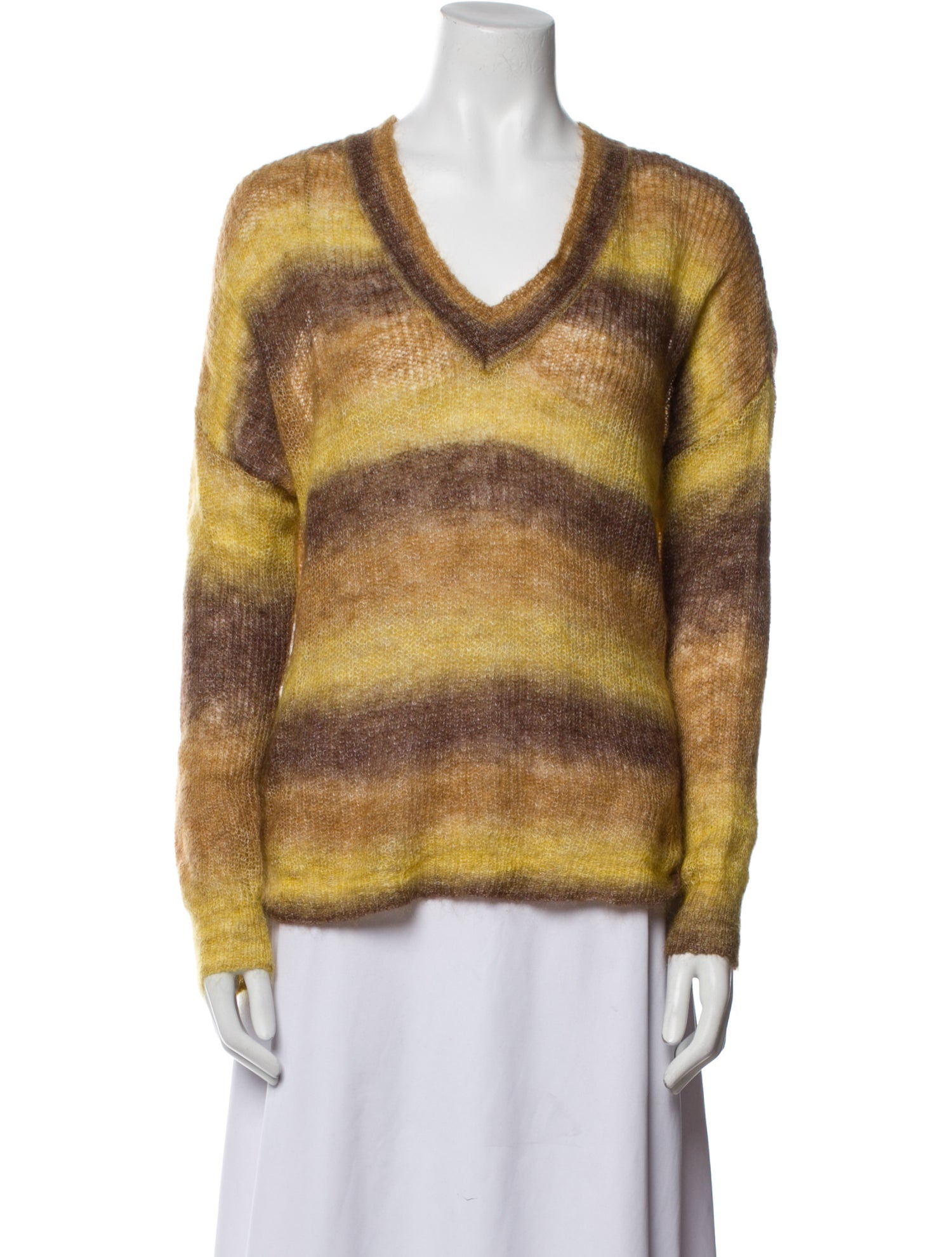 ASTR Striped V-Neck Sweater
