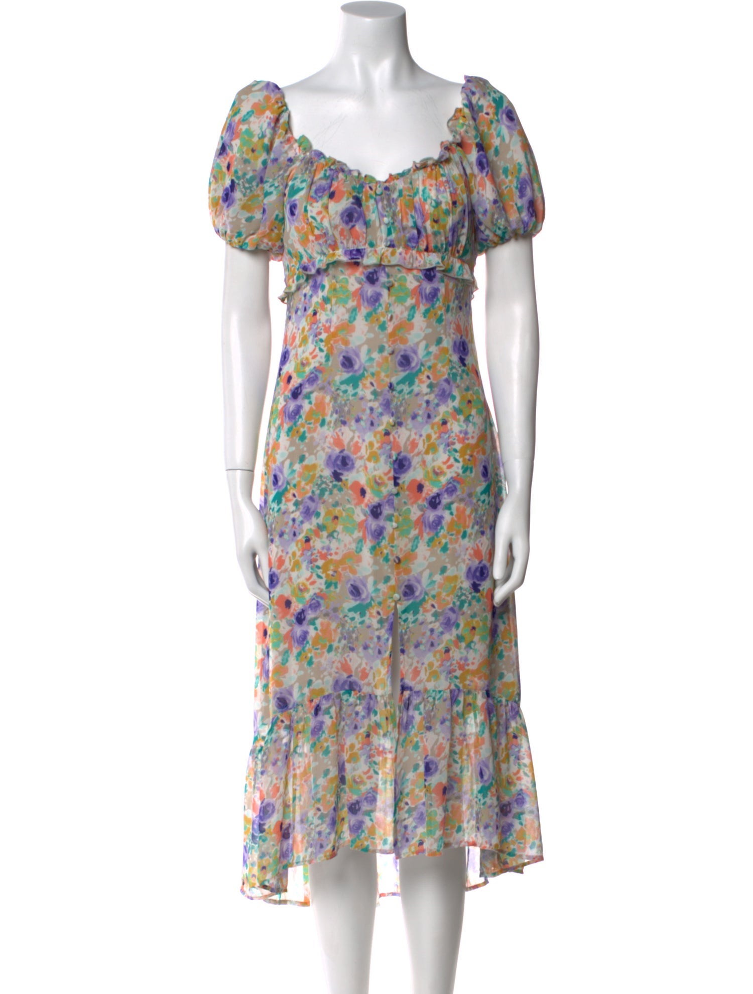 ASTR Floral Print Midi Length Dress
